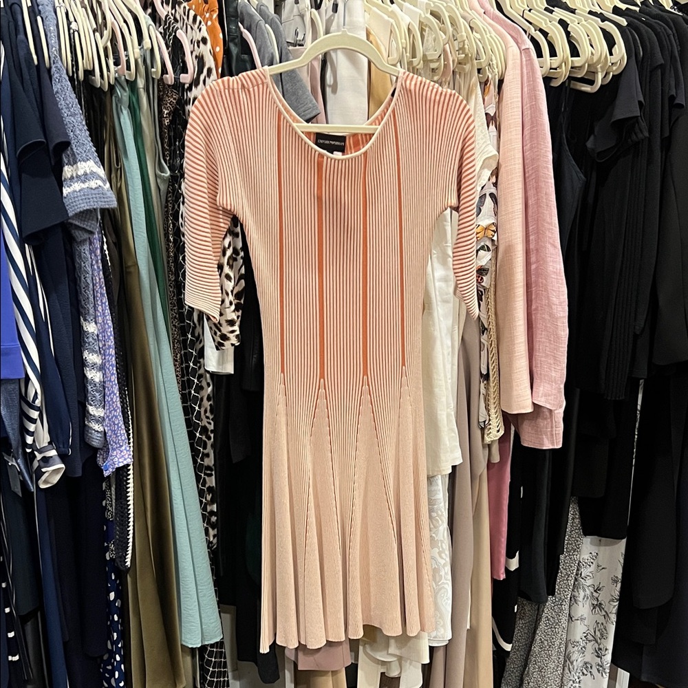 Emporio Armani Coral Knit Midi Dress